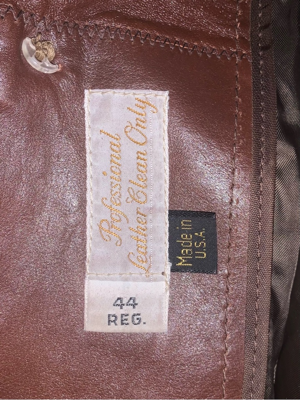 Men's Brown Leather Jacket - Classic Button-Front Coat - Picture 3 of 3
